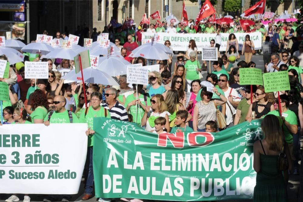 La protesta de educación en Murcia, en imágenes