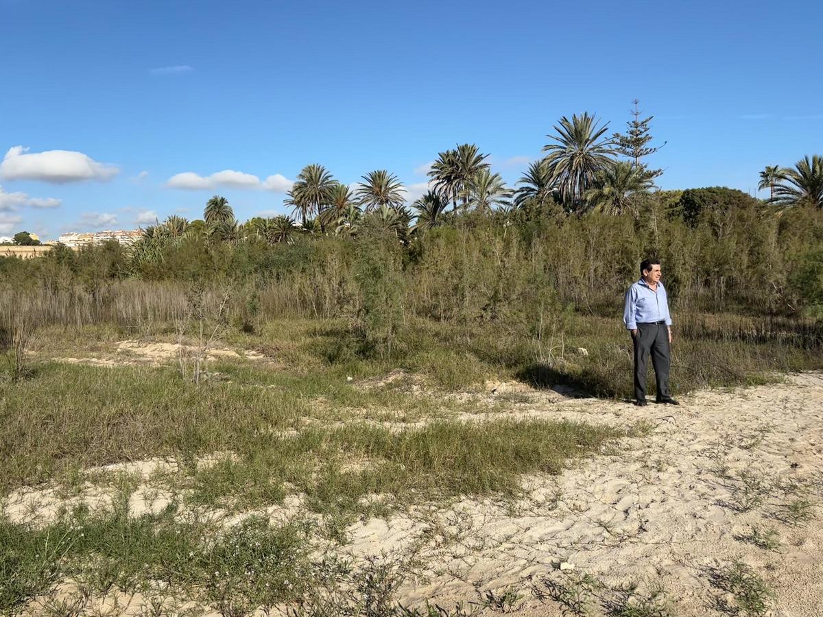 El concejal Manuel Mestre en la zona donde se van a iniciar los trabajos de limpieza