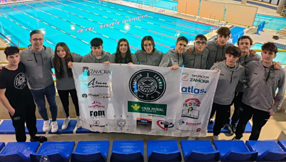 Participantes del Natación Zamora en la Copa d e Clubes. | CEDIDA