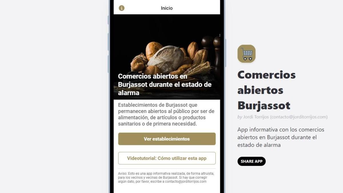 Una APP para saber qué comercios están abiertos en Burjassot