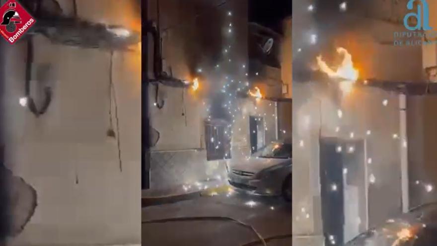 Explosiones debido a un incendio en una vivienda de Callosa de Segura por culpa de los cables de la luz