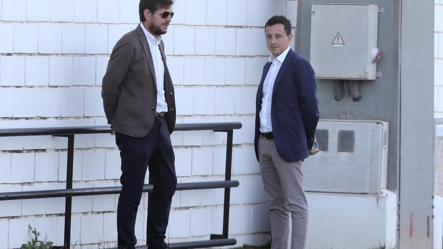 Mateu Alemany y Pablo Longoria, en una imagen reciente en Paterna.