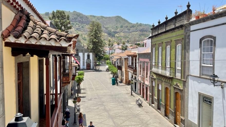 Vista de Teror al mediodía de este miércoles, con temperaturas de 32 grados centígrados.