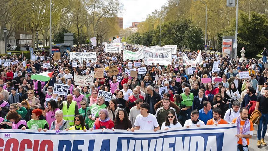 Las multitudinarias manifestaciones para protestar por el precio de la vivienda, en imágenes