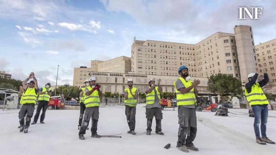 Así va el montaje del Hospital de campaña de Alicante