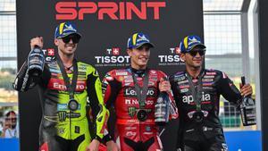Jorge Martín y Marc Márquez compartieron podio en la Sprint del GP de Brasil también con Fabio Di Giannantonio