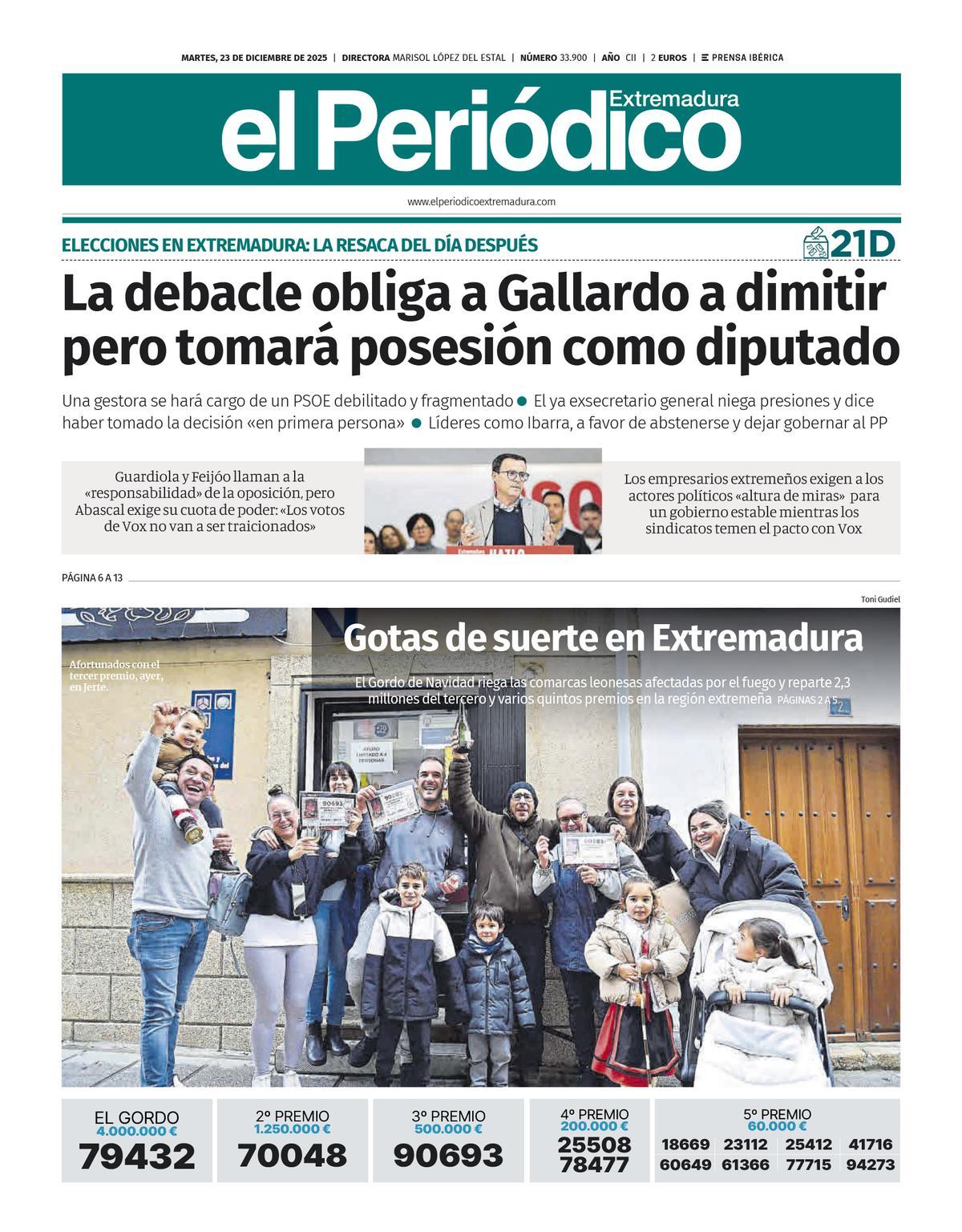 Consulta la portada correspondiente al día 23 de diciembre de 2025