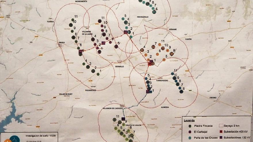 Plano de los molinos en la comarca de Sayago