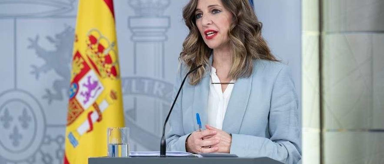 La ministra de Trabajo, Yolanda Díaz, ayer. // La Moncloa