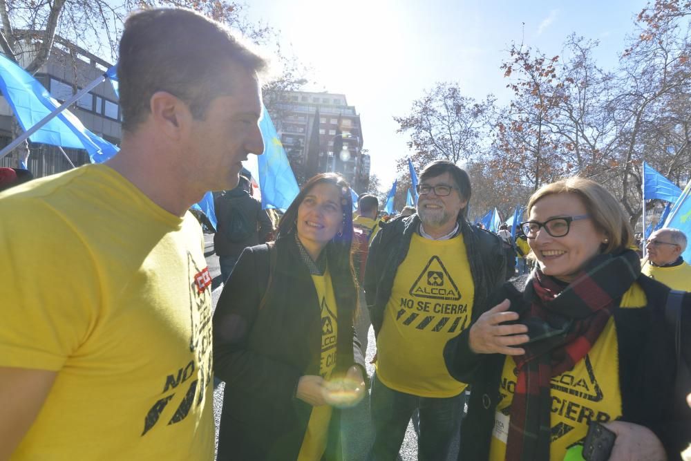 Manifestación de trabajadores de Alcoa en Madrid