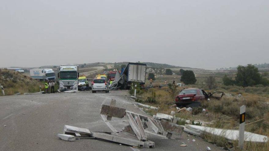 El tramo más peligroso de Aragón está en una carretera en obras