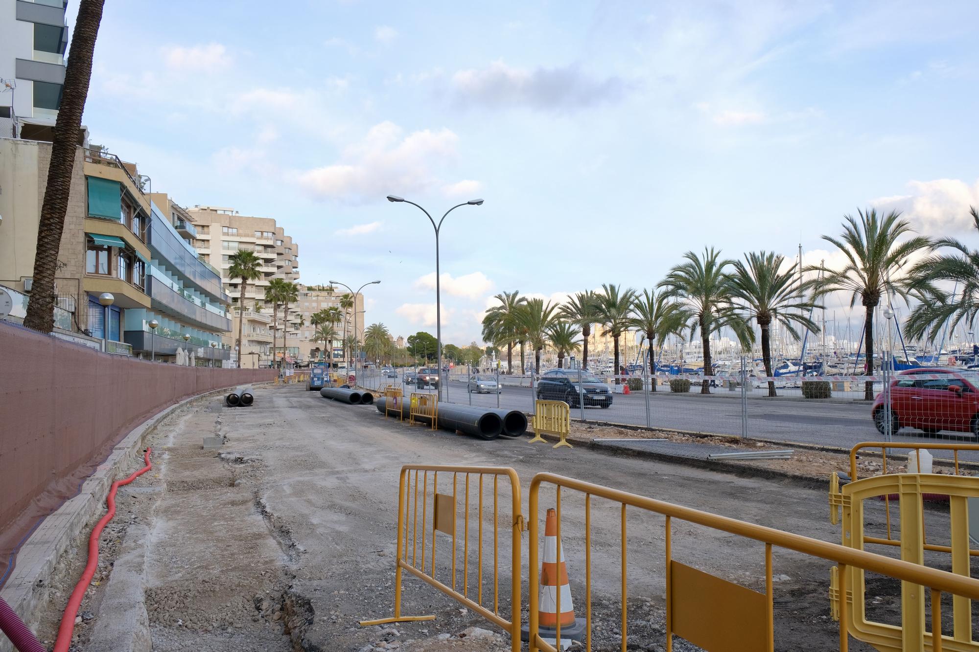Las fotos de la evolución de obras del Paseo Marítimo de Palma después de tres meses de trabajos