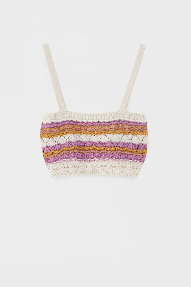 Top de crochet y rayas de colores de Pull &amp; Bear