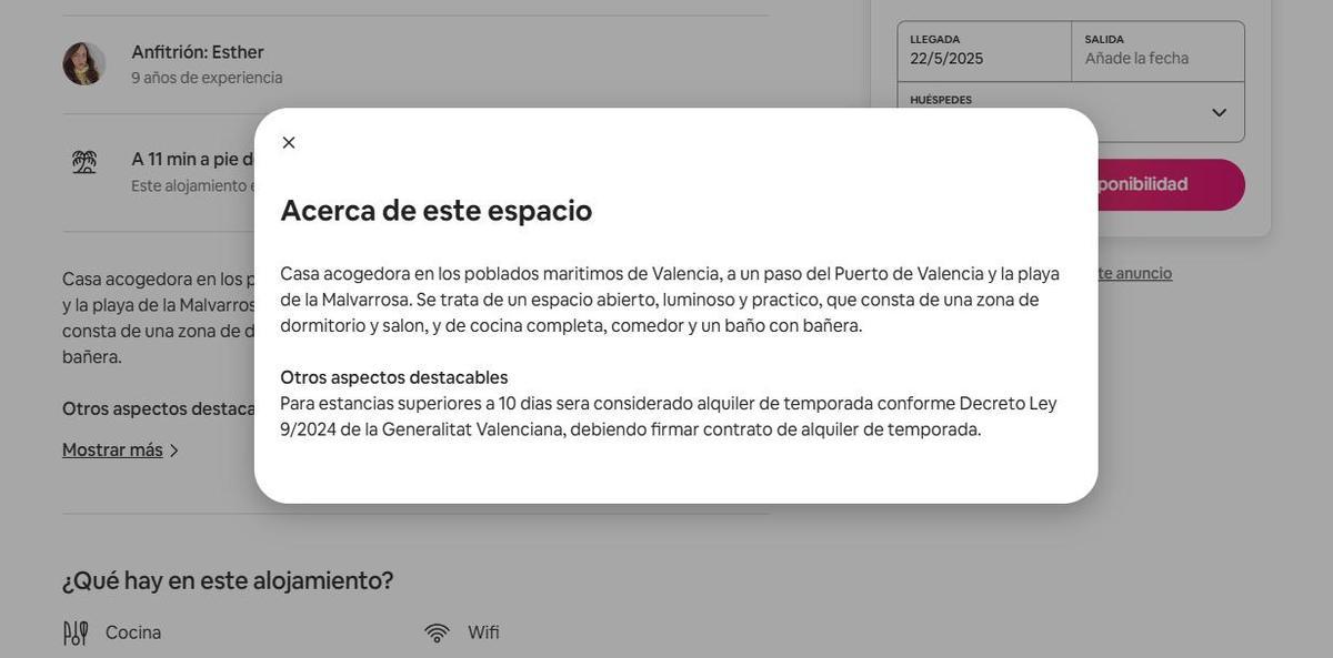 Apartamento turístico anunciado por un mínimo de 11 días