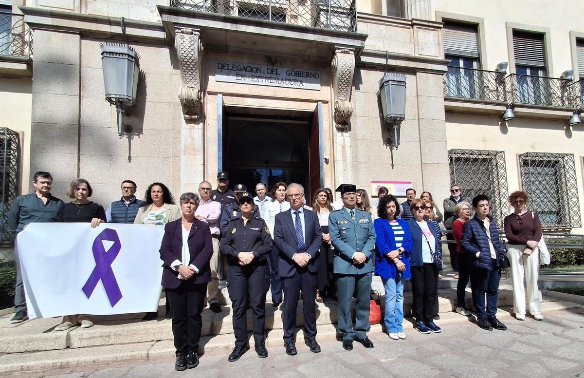 El minuto de silencio celebrado hoy en Badajoz.