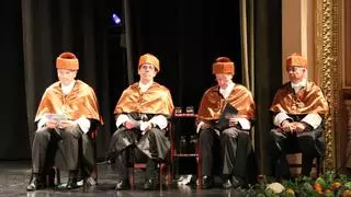 Los nuevos Honoris Causa de la UMH alertan en Orihuela del desabastecimiento con el recorte del trasvase
