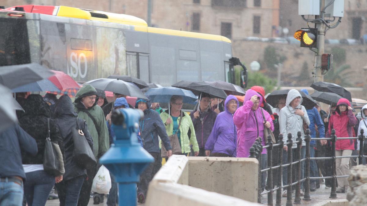 Die Regenschirme waren im November auf Mallorca ein ständiger Begleiter.
