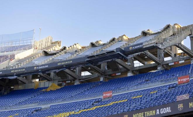 ¡El Camp Nou cambia de cara! Así están las obras en el Gol Sud