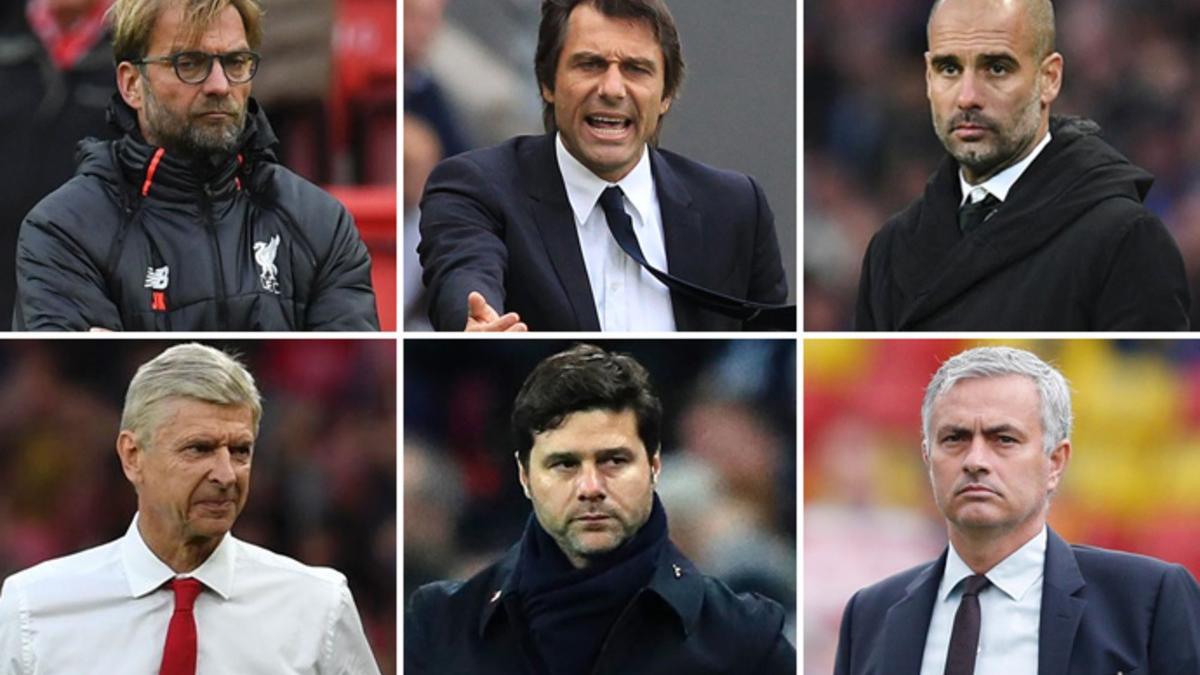 Seis entrenadores y un reto: el título de la Premier League