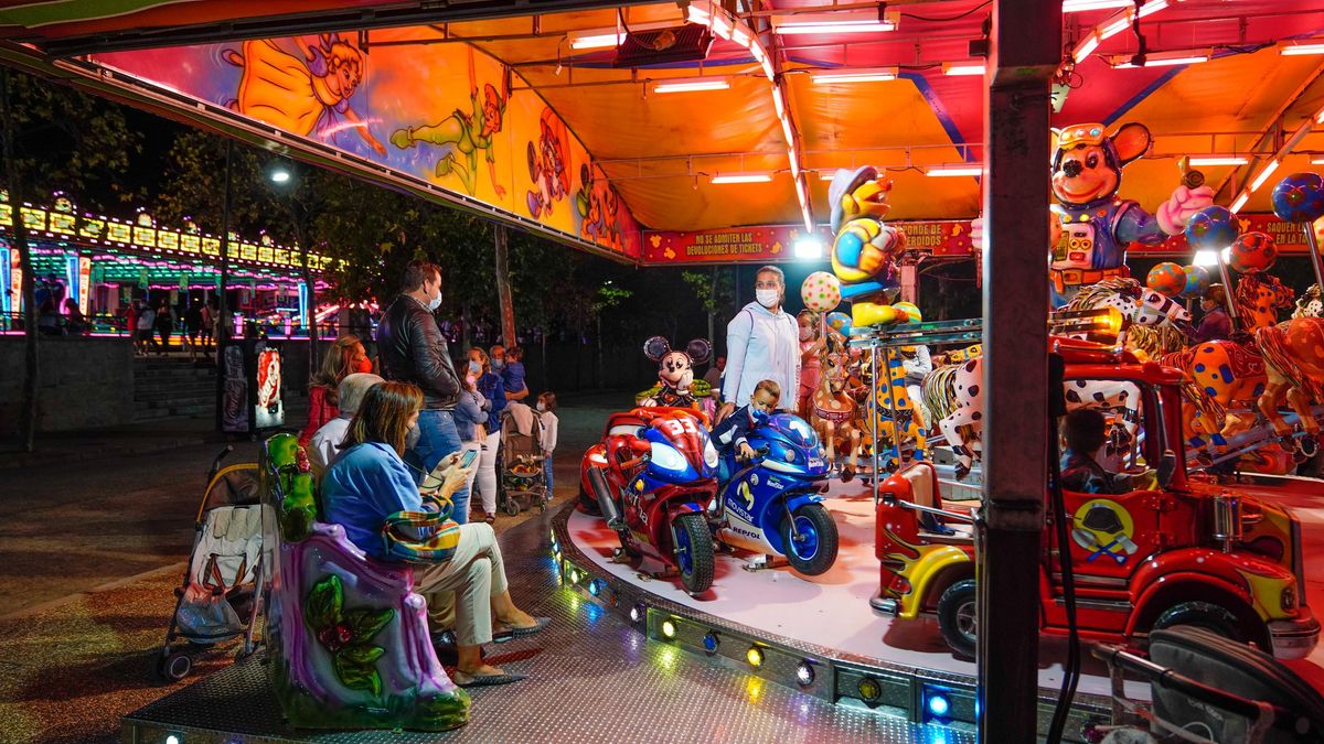 Una atracción infantil en la feria de Pozoblanco.