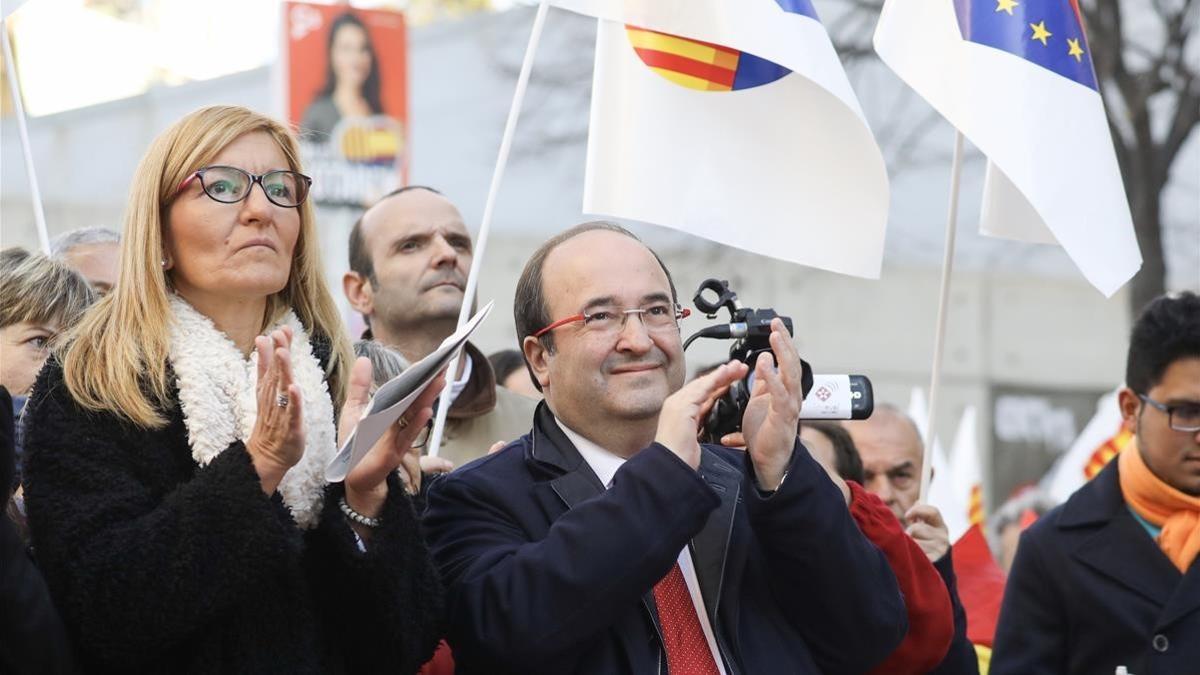 Miquel Iceta en el acto de la Constitución, realizado esta mañana en Rubí.