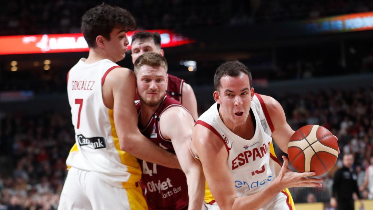 La Selección Española, durante el clasificatorio para el Eurobasket