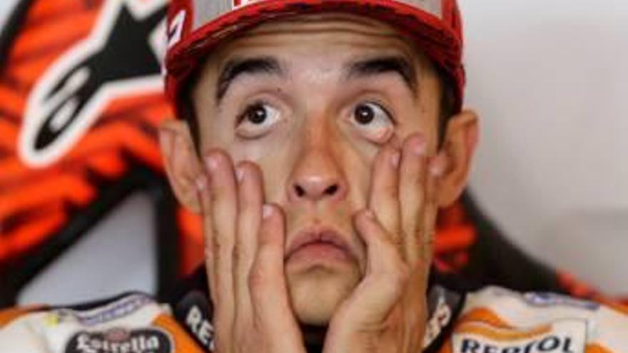 Marc Márquez, ayer, tras la calificación.