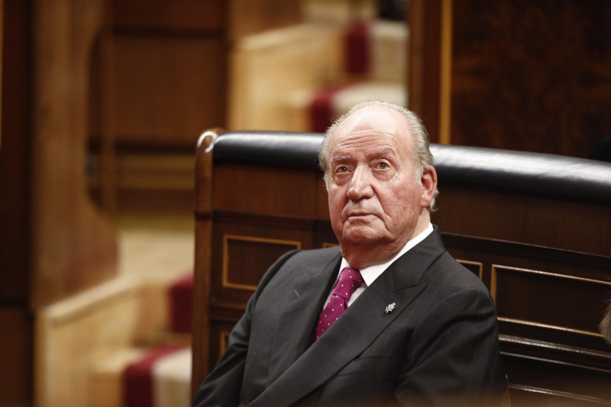 El rey Juan Carlos, el 6 de diciembre de 2018, en el acto que se realizó en el Congreso con motivo del 40º aniversario de la Constitución.