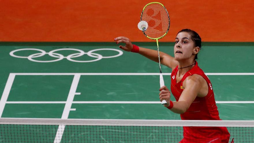 Carolina Marín durante el partido.