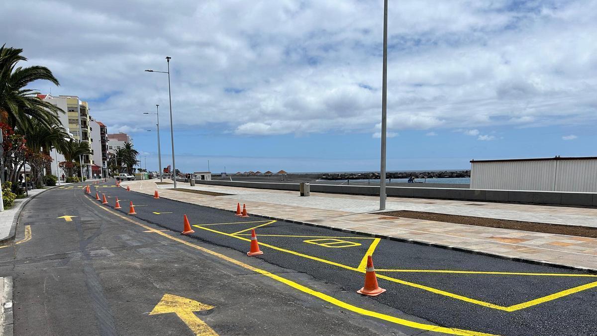 Asfaltado provisional de la Avenida Marítima de Santa Cruz de La Palma