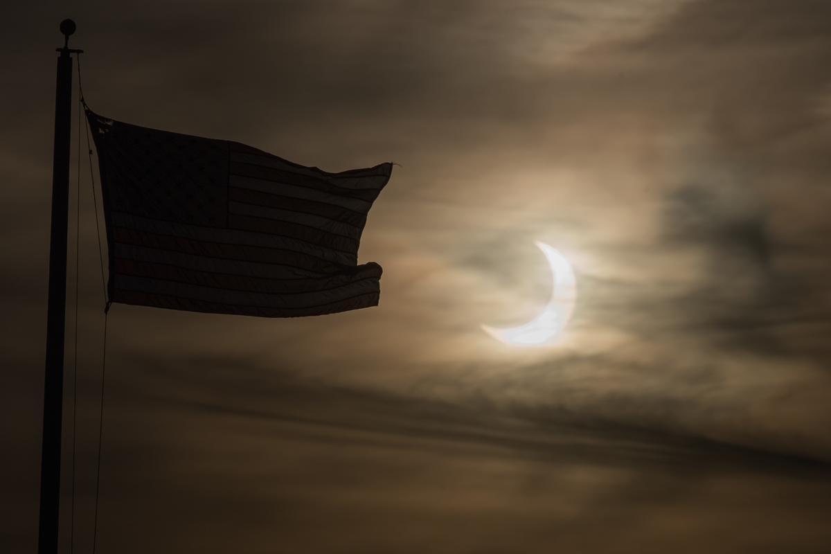 El eclipse, visto en Scituate, Massachusetts, Estados Unidos.