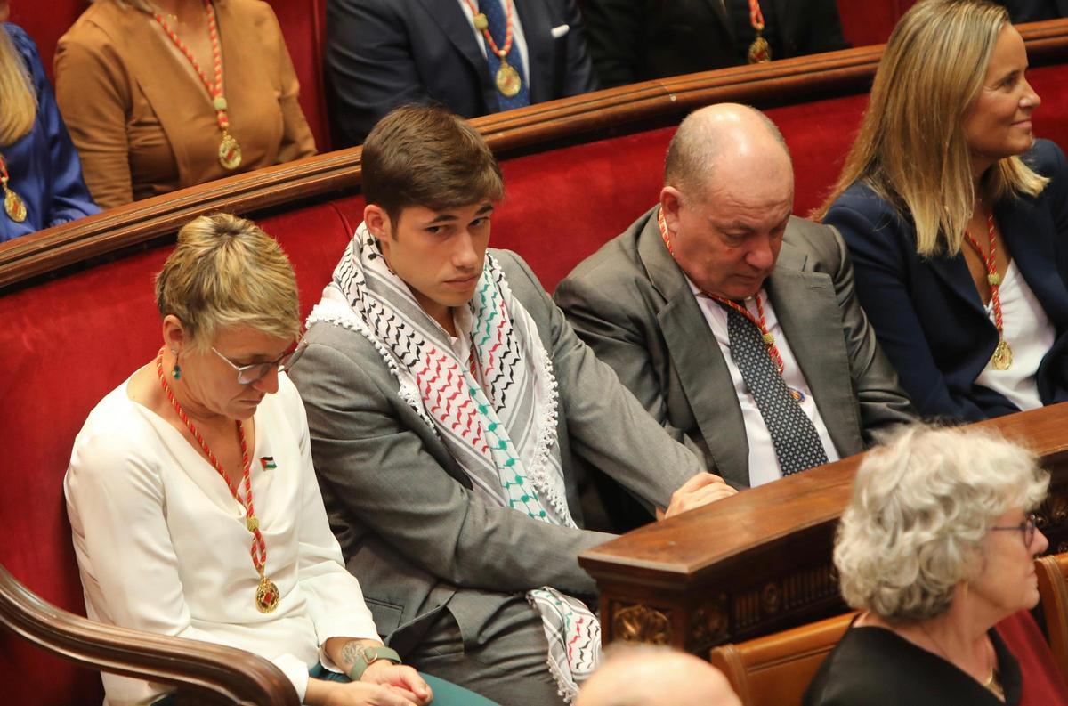 Sanjuán, con el pañuelo palestino