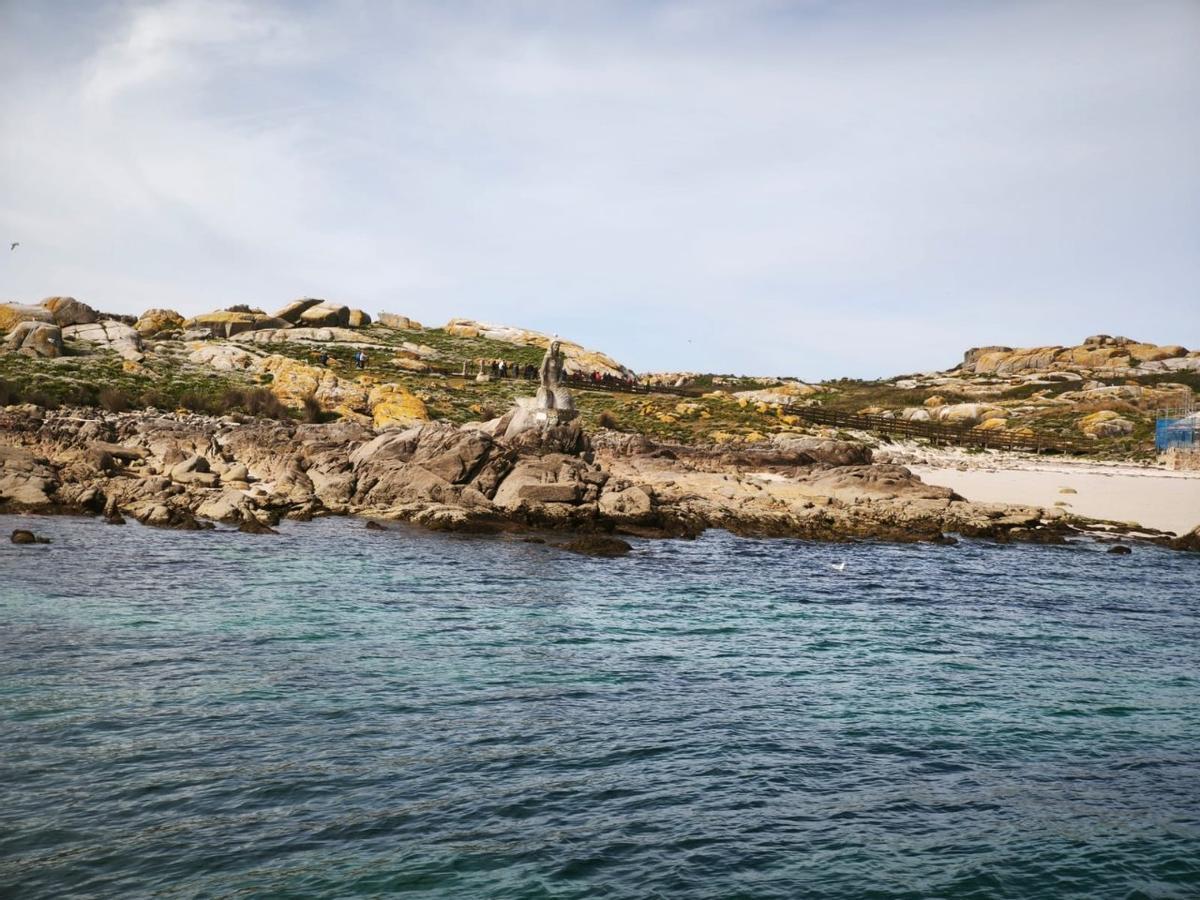 Visita a la isla de Sálvora en uno de los catamaranes de Cruceros do Ulla Turimares.