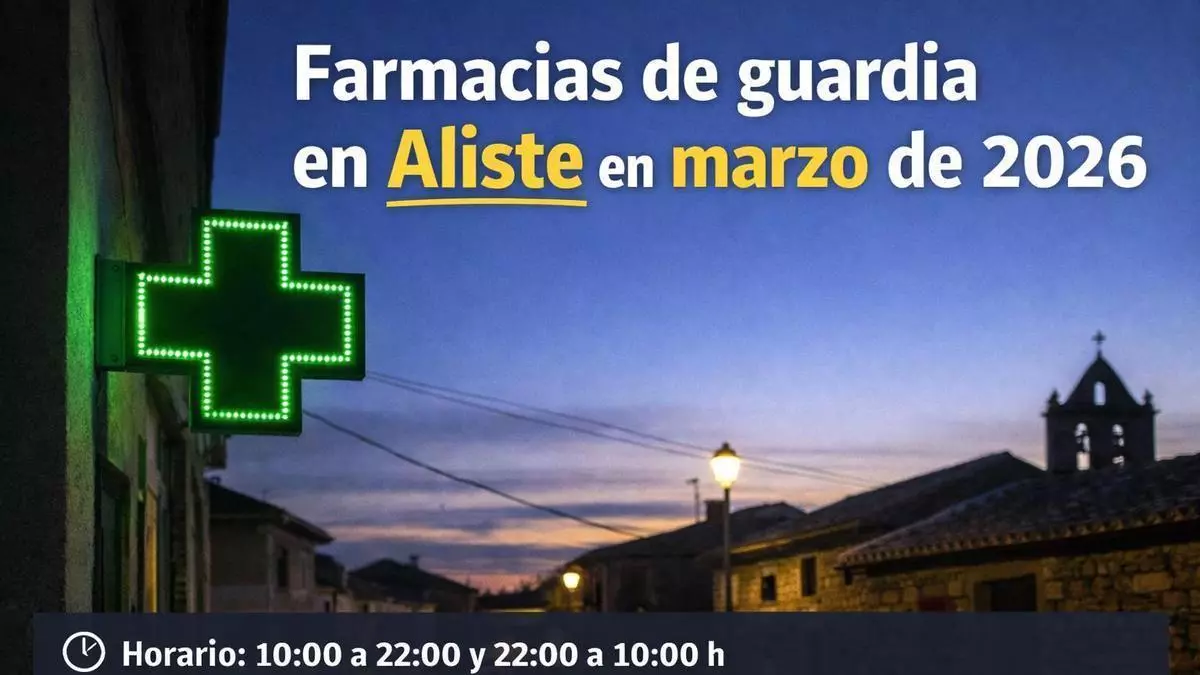 Farmacias de guardia en Aliste en marzo de 2026: calendario completo, horarios y direcciones