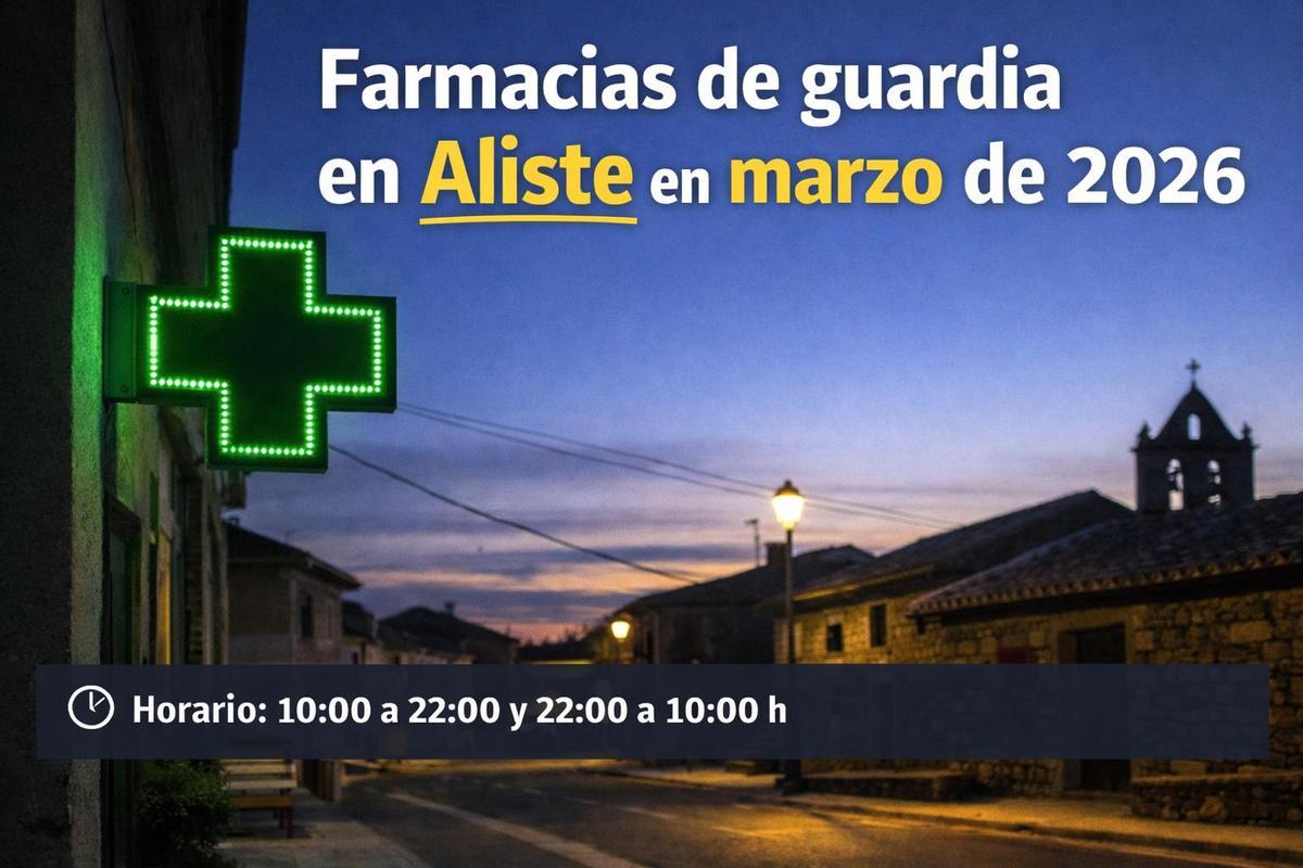 Farmacias de guardia en Aliste en marzo de 2026