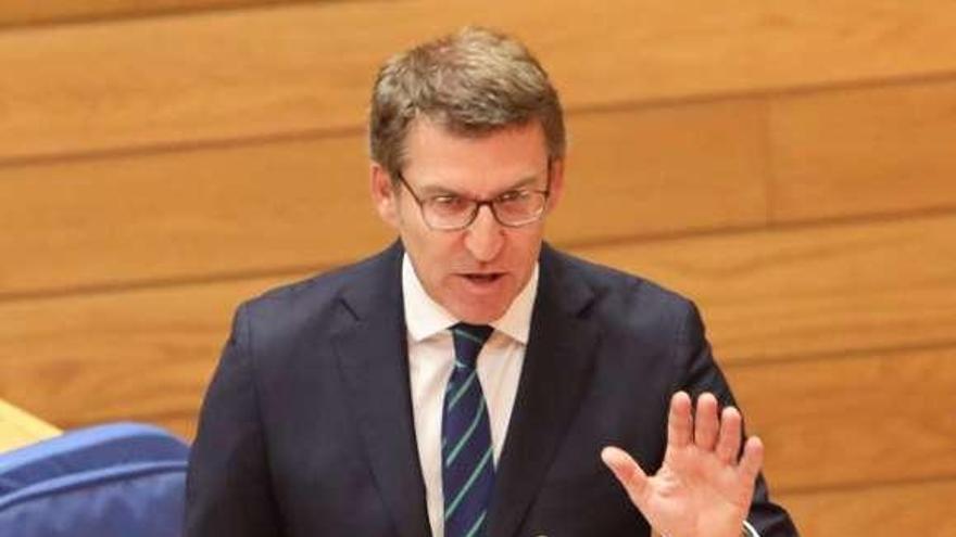 Alberto Núñez Feijóo, esta semana, en el Parlamento gallego.