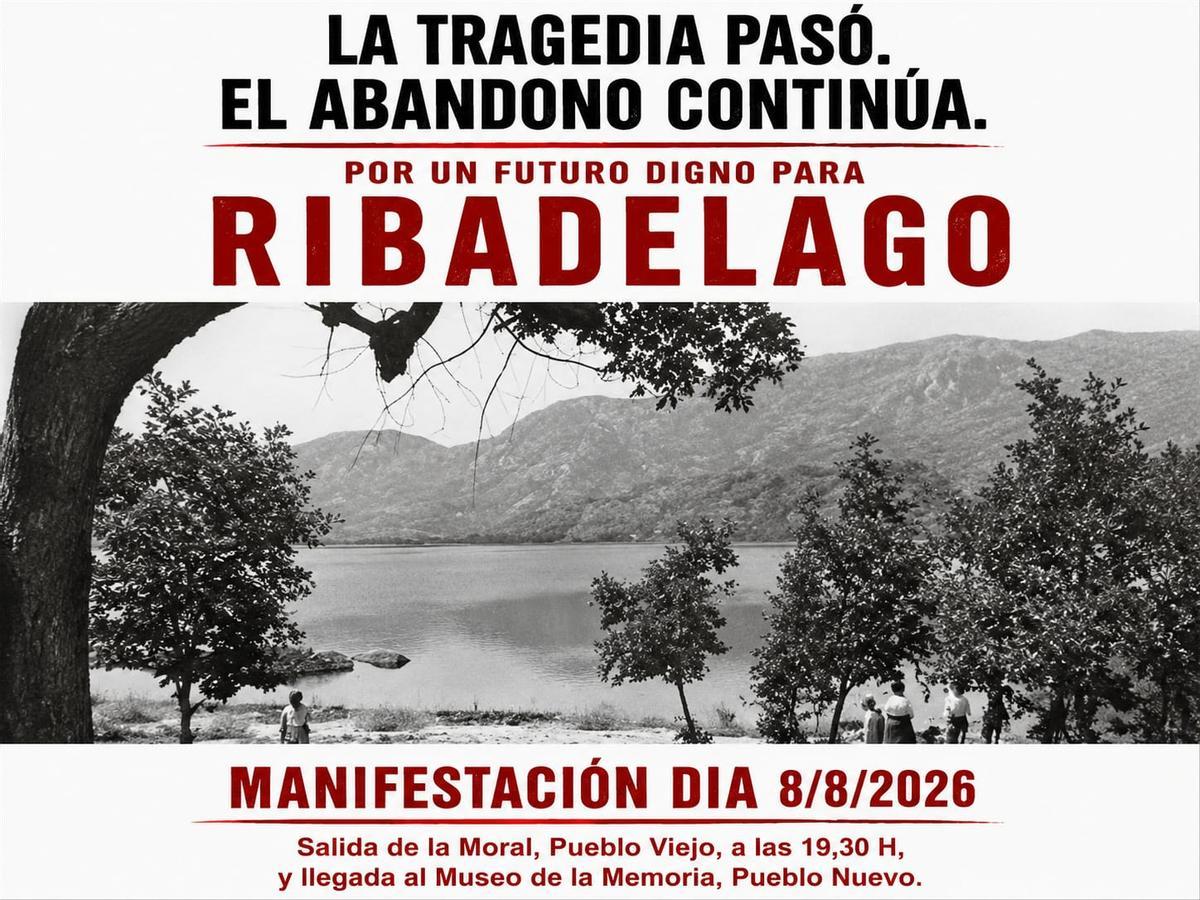Cartel promocional del acto de protesta que se celebrará este sábado en Ribadelago.
