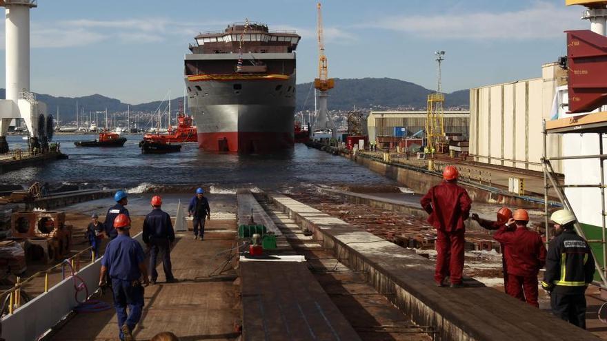 Botadura del &quot;Reforma Pemex&quot; en los astilleros Hijos de J. Barreras en Beiramar. // R. Grobas