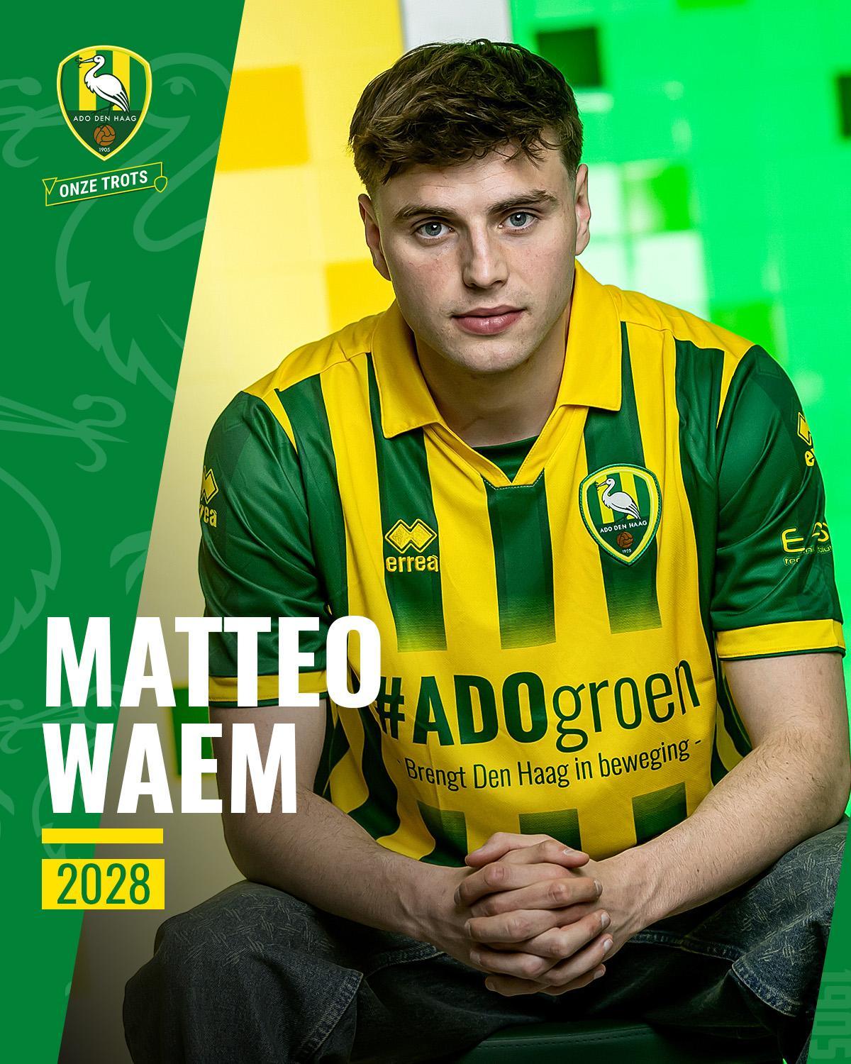 Matteo Waem, en el anuncio de su renovación hasta 2028 con el ADO Den Haag, el pasado marzo.