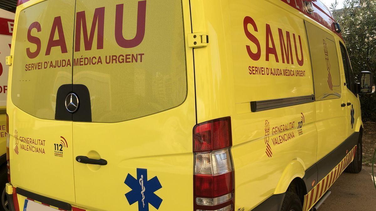 La mujer fue trasladada al Hospital en una ambulancia del SAMU.