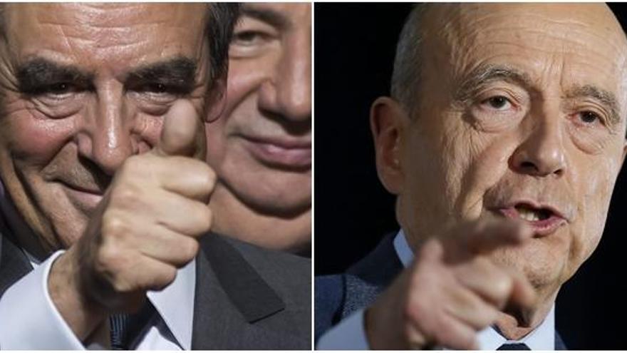 Fillon (izq), se presenta como favorito ante Juppé.