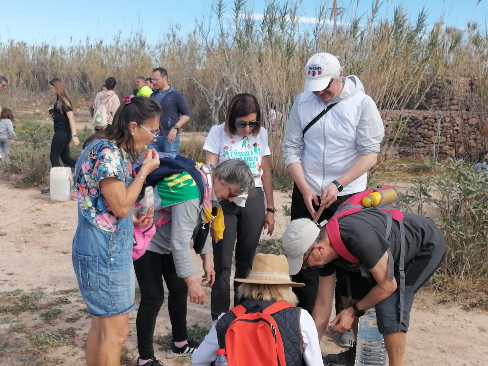 Niños y niñas de Canet d'En Berenguer plantan árboles en el rio Palancia