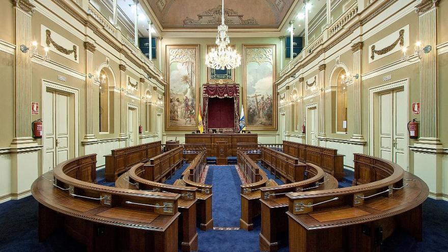 Interior del Parlamento de Canarias.