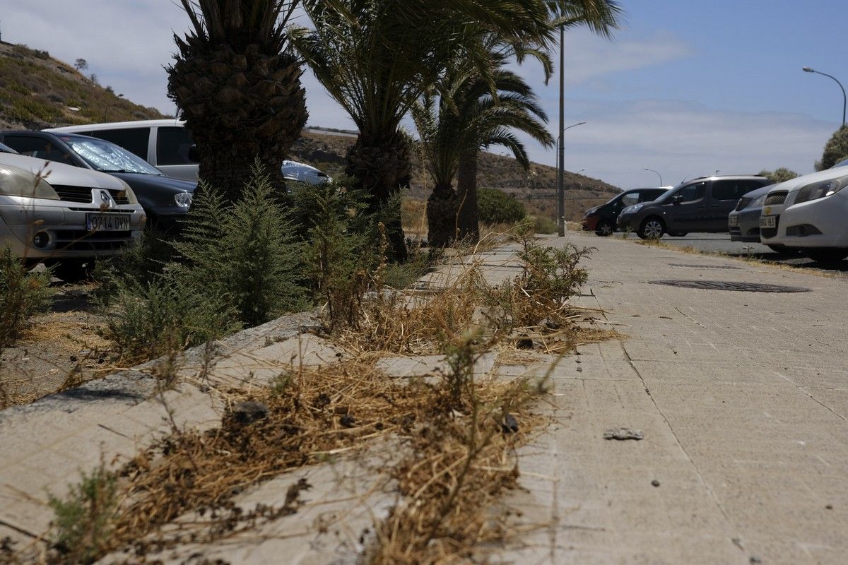 Estado de abandono de lugares públicos en Eucaliptos 2, Jinámar