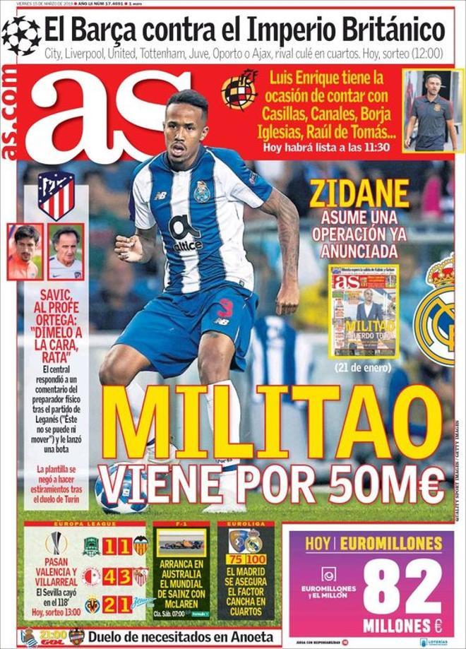 Portada del AS del 15 de Marzo de 2019