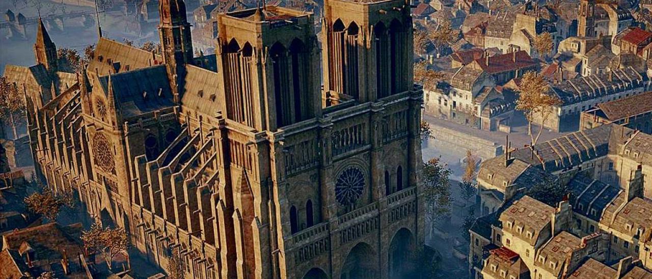 Vista general de Notre Dame y sus aledaños en &quot;Assassin&#039;s Creed Unity&quot;. // Ubisoft