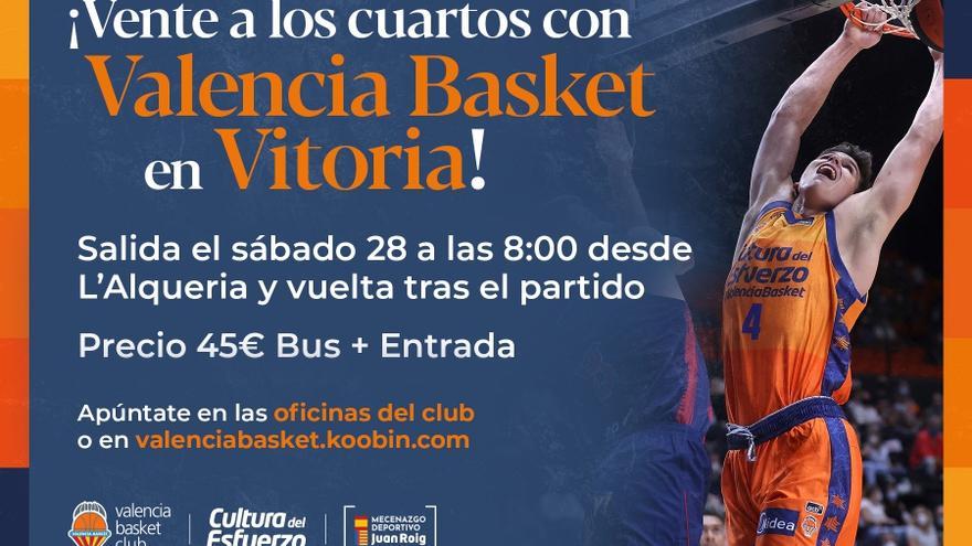 El Valencia Basket organiza viaje para el partido en Vitoria.