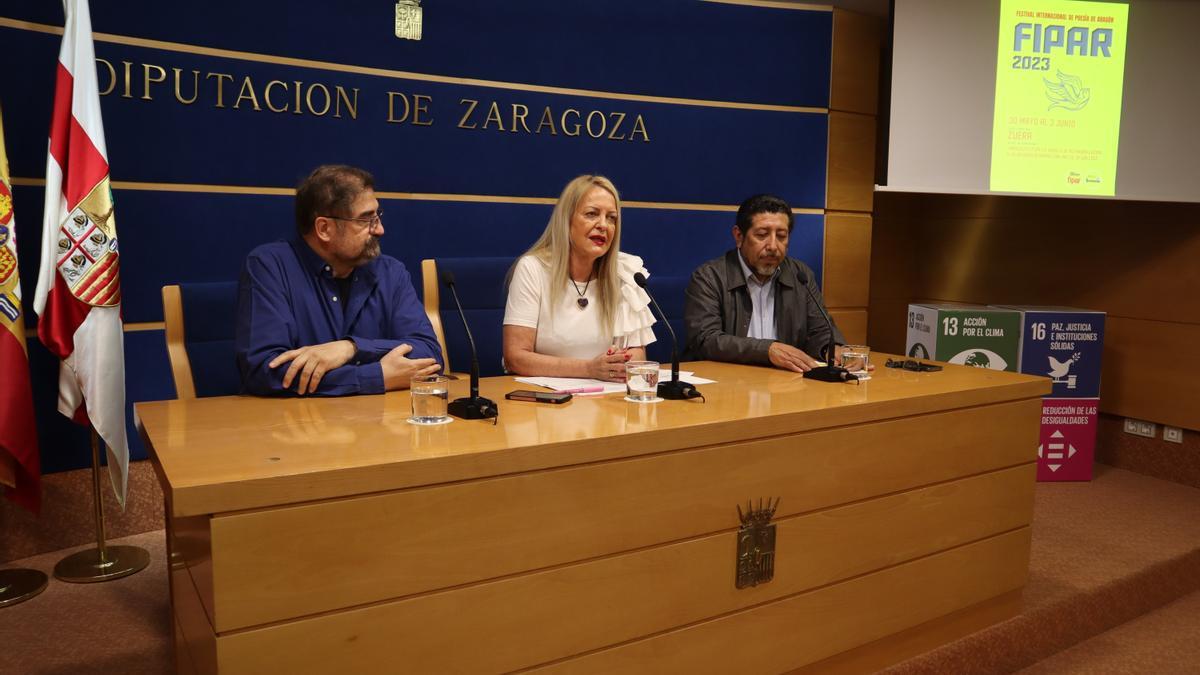 Fernando Sarría, Ros Cihuelo y Fernando Trigueros en la presentación del festival.