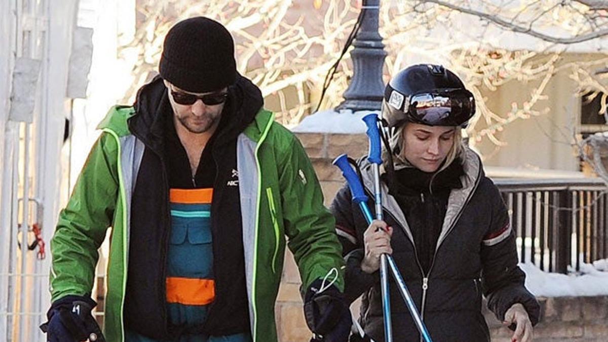 Diane Kruger y Joshua Jackson disfrutan de un día de esquí