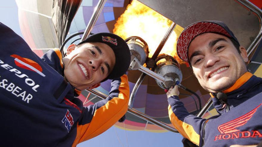 Marc Márquez y Dani Pedrosa viajan en globo a Montmeló